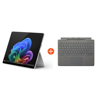 Microsoft Surface Pro (11. Edition) Copilot+ PC 13" 2in1 Platin Snapdragon® X Plus 16GB/512GB SSD Win11 EP2-08345 ohne Netzteil inkl. MS Surface Pro Keyboard mit Stiftaufbewahrung platin von Microsoft