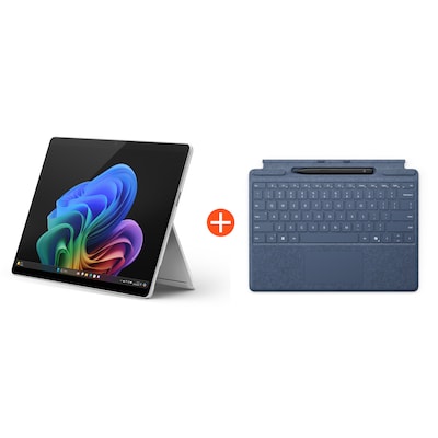 Microsoft Surface Pro (11. Edition) Copilot+ PC 13" OLED 2in1 Platin Snapdragon® X Elite 16GB/1TB SSD Win11 EP2-08379 ohne Netzteil inkl. MS Surface Pro Keyboard mit Slim Pen saphir von Microsoft