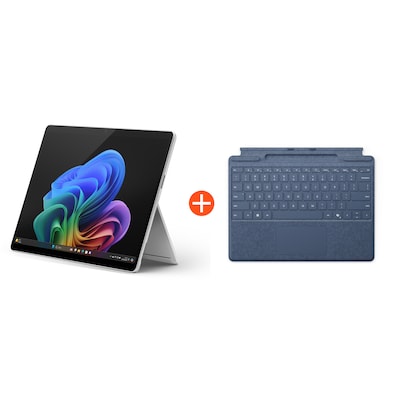 Microsoft Surface Pro (11. Edition) Copilot+ PC 13" OLED 2in1 Platin Snapdragon® X Elite 16GB/1TB SSD Win11 EP2-08379 ohne Netzteil inkl. MS Surface Pro Keyboard mit Stiftaufbewahrung saphir von Microsoft