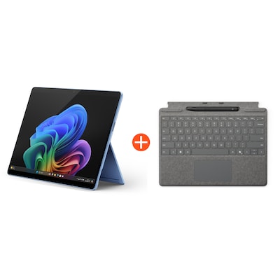 Microsoft Surface Pro (11. Edition) Copilot+ PC 13" OLED 2in1 Saphir Snapdragon® X Elite 16GB/1TB SSD Win11 EP2-08390 ohne Netzteil inkl. MS Surface Pro Keyboard mit Slim Pen platin von Microsoft