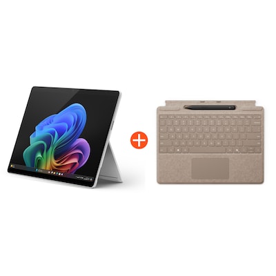 Microsoft Surface Pro (11. Edition) 13" OLED 2in1 Platin Snapdragon® X Elite 16GB RAM 1TB SSD Win11 ZIA-00004 inkl. Sand Keyboard Pen von Microsoft