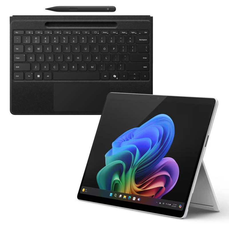 Microsoft Surface Pro 11 for Business OLED Copilot+ PC - W11Pro inkl. Pro Flex Keyboard mit Pen schwarz - 16GB - 512GB - X Elite - platin von Microsoft