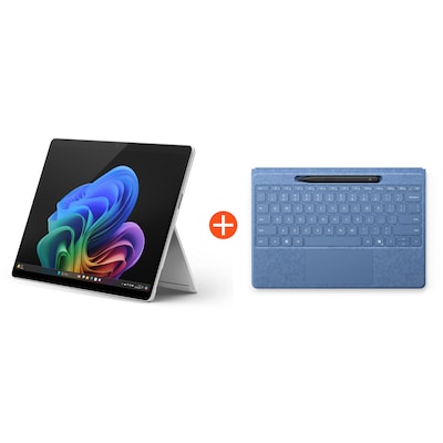 Microsoft Surface Pro (11. Edition) 13" OLED 2in1 Platin Snapdragon® X Elite 16GB RAM 1TB SSD Win11 ZIA-00004 inkl. Saphir Flex Keyboard Pen von Microsoft