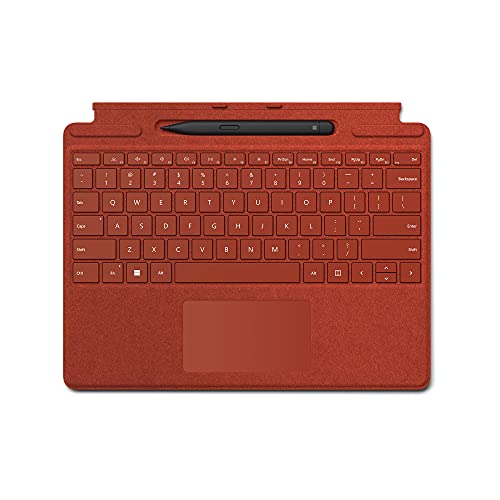Microsoft Surface Pro 8/X Cover Alcantara + Pen - Poppy Rot von Microsoft