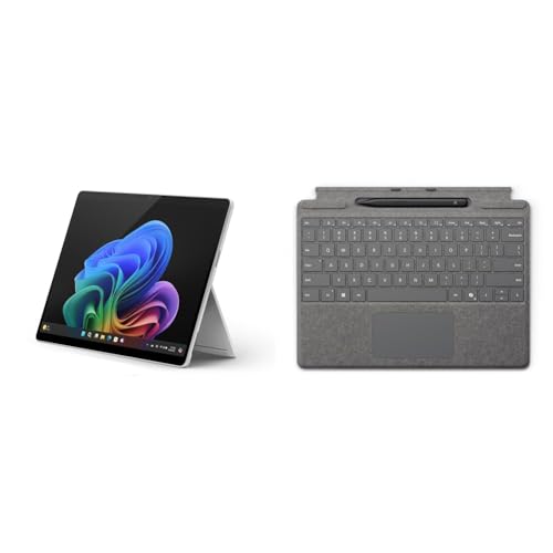 Microsoft Surface Pro Copilot+ PC + Pro Keyboard + Slim Pen 2 | Snapdragon X Elite (12 Kerne) | 16GB RAM | 512GB SSD | Platin von Microsoft