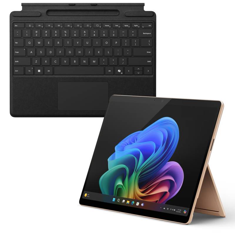 Microsoft Surface Pro OLED Copilot+ PC - 16GB - 1TB - X Elite inkl. Pro Keyboard mit Stiftaufbewahrung schwarz - 13" touchscreen - sand von Microsoft