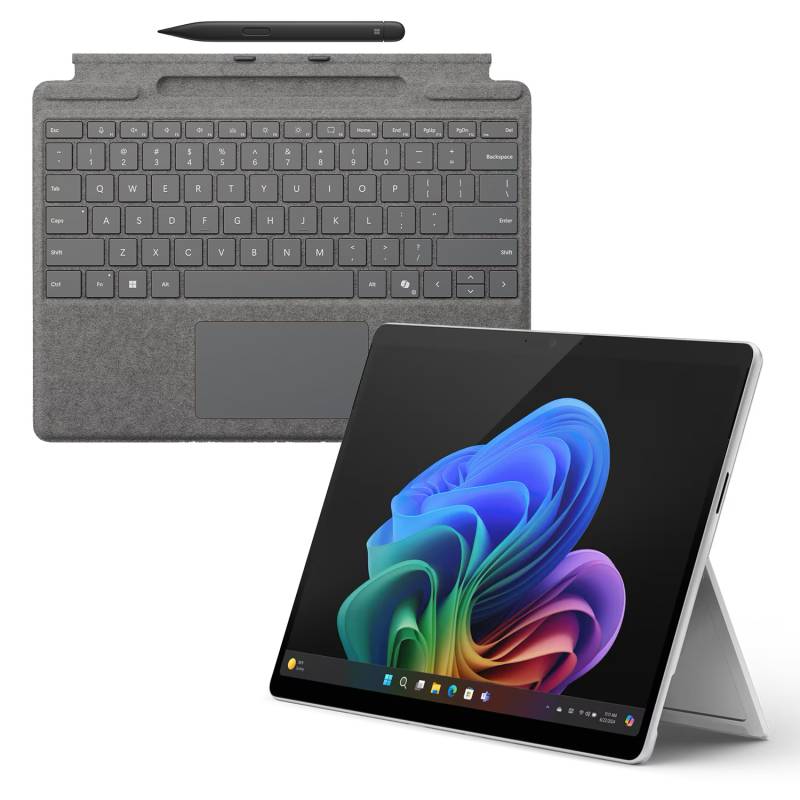 Microsoft Surface Pro OLED Copilot+ PC - 16GB - 512GB - X Elite inkl. Pro Keyboard mit Slim Pen platin - 13" OLED touchscreen - platinum von Microsoft