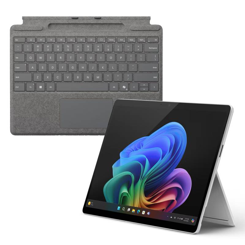 Microsoft Surface Pro OLED Copilot+ PC - 16GB - 512GB - X Elite inkl. Pro Keyboard mit Stiftaufbewahrung platin - 13" OLED touchscreen - platinum von Microsoft