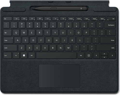 Microsoft Surface Pro Signature Keyboard - Tastatur - mit Touchpad, Beschleunigungsmesser, Surface Slim Pen 2 Ablage- und Ladeschale - QWERTZ - Deutsch - Schwarz - kommerziell - mit Slim Pen 2 - f�r Surface Pro 8 von Microsoft