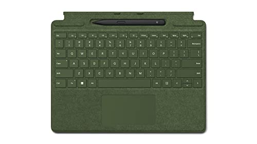 Microsoft Surface Signature Keyboard Waldgrün + Eingabestift Surface Slim Pen 2, kompatibel mit Surface Pro 8, Pro 9 und Pro X (AZERTY-Tastatur) von Microsoft