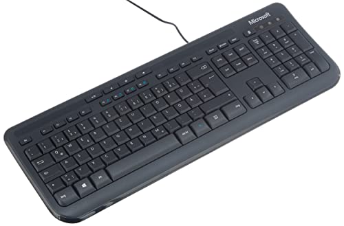 Microsoft Wired Keyboard 600 (Tastatur kabelgebunden, schwarz, deutsches QWERTZ Tastaturlayout) von Microsoft