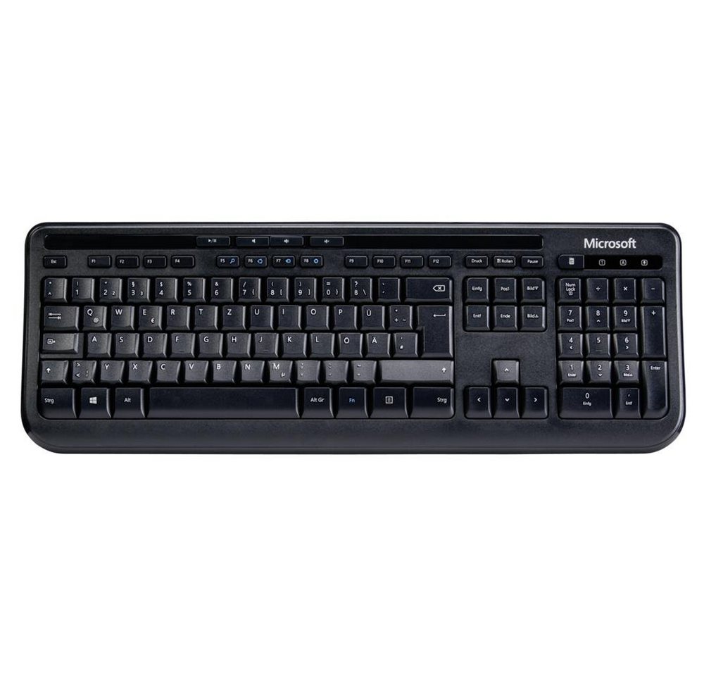 Microsoft Wired Keyboard 600 Tastatur (Tastatur kabelgebunden, deutsches QWERTZ Tastaturlayout, schwarz) von Microsoft