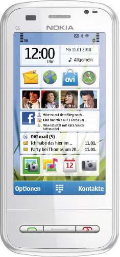 Nokia C6-00 Smartphone (8.1 cm (3.2 Zoll) Display, QWERTZ-Tastatur, Touchscreen, 5 Megapixel Kamera) weiß von Microsoft