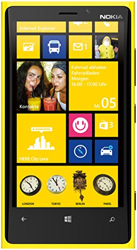 Nokia Lumia 920 Smartphone (11,4 cm (4,5 Zoll) WXGA HD IPS LCD Touchscreen, 8 Megapixel Kamera, 1,5 GHz Dual-Core-Prozessor, NFC, LTE-fähig, Windows Phone 8) gloss yellow von Microsoft