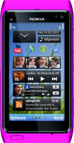 Nokia N8 Smartphone (8,9 cm (3,5 Zoll) Display, Touchscreen, WiFi, 12 Megapixel kamera) pink von Microsoft