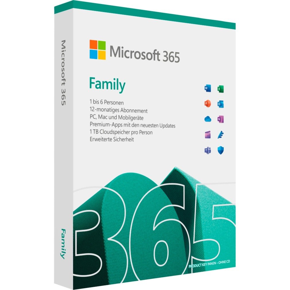 Office 365 Family 6 User DE für PC und MAC, Office-Software von Microsoft