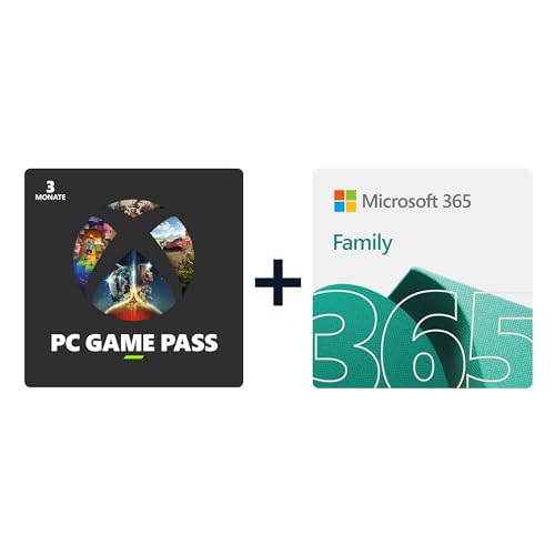 PC Game Pass (3 Monate) + Microsoft 365 Family (12 Monate, bis zu 6 Nutzer) | Aktivierungscode per E-Mail von Microsoft