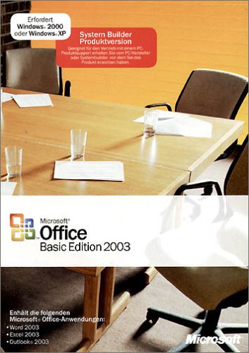 SB/MS Office Basic Edition 2003 + SP1 CD 1pk NON OSB, incl. Word, Excel, Outlook von Microsoft