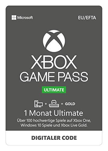 Xbox Game Pass Ultimate | 1 Monate Mitgliedschaft | Xbox One/Win 10 PC - Download Code & Xbox Live - 10 EUR Carta Regalo [Xbox Live Codice Digital] von Microsoft