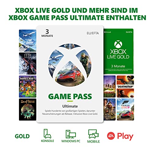 Xbox Game Pass Ultimate - 3 Monate | Xbox / Windows 10 - Download Code | Mitgliedschaft beinhaltet Xbox Live Gold von Microsoft