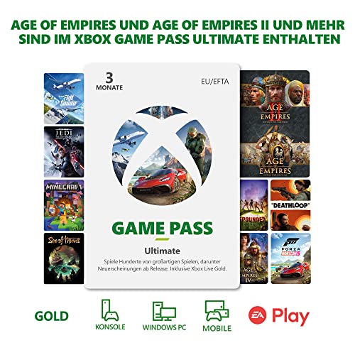 Xbox Game Pass Ultimate - 3 Monate | Xbox One/Windows 10 PC - Download Code| Mitgliedschaft beinhaltet Age of Empires und Age of Empires II von Microsoft