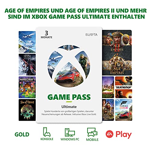 Xbox Game Pass Ultimate - 3 Monate | Xbox One/Windows 10 PC - Download Code| Mitgliedschaft beinhaltet Age of Empires und Age of Empires II Xbox Game Pass Ultimate - 3 Monate | Xbox One/Windows 10 PC - Download Code| Mitgliedschaft beinhaltet Age of Empires und Age of Empires II von Microsoft