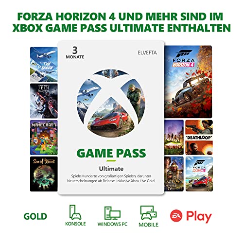 Xbox Game Pass Ultimate - 3 Monate | Xbox One/Windows 10 PC - Download Code| Mitgliedschaft beinhaltet Forza Horizon 4 Standard von Microsoft