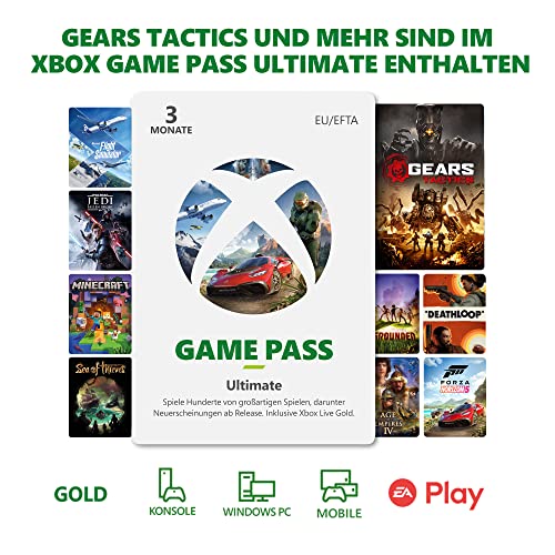 Xbox Game Pass Ultimate - 3 Monate | Xbox One/Windows 10 PC - Download Code| Mitgliedschaft beinhaltet Gears Tactics von Microsoft