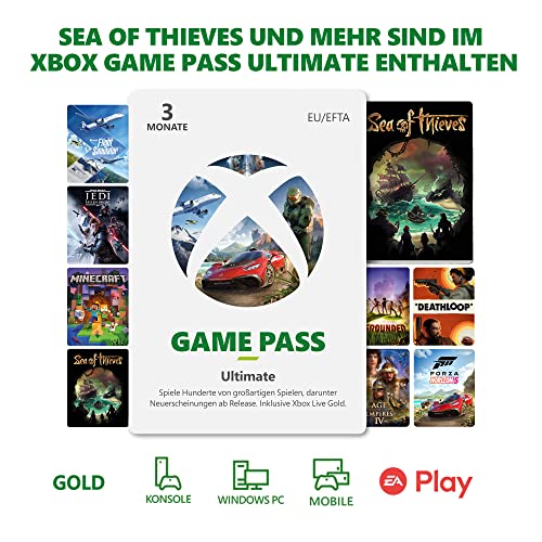 Xbox Game Pass Ultimate - 3 Monate | Xbox One/Windows 10 PC - Download Code| Mitgliedschaft beinhaltet Sea of Thieves (Standard) von Microsoft