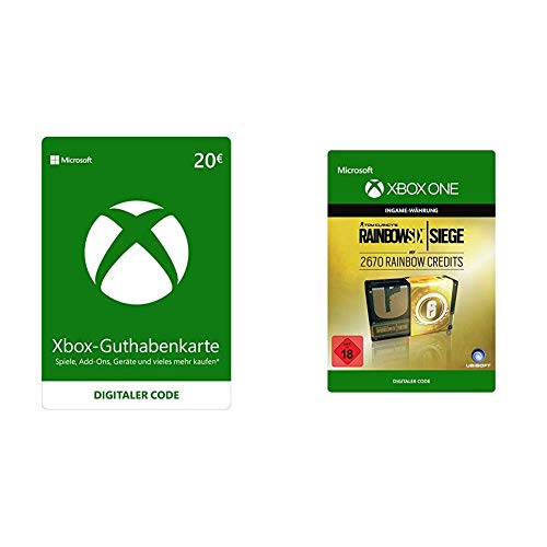 Xbox Live - 20 EUR Guthaben [Xbox Live Online Code] & Tom Clancy's Rainbow Six Siege Currency pack 2670 Rainbow credits [Xbox One - Download Code] von Microsoft