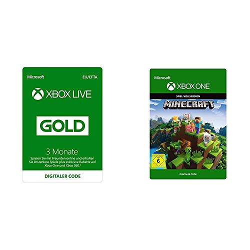 Xbox Live Gold Mitgliedschaft 3 Monate [Xbox Live Download Code] & Minecraft [Xbox One - Download Code] Standard von Microsoft