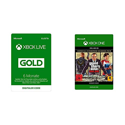 Xbox Live Gold Mitgliedschaft | 6 Monate | Xbox Live Download Code & Grand Theft Auto V: Criminal Enterprise Starter Pack DLC | Xbox One - Download Code von Microsoft