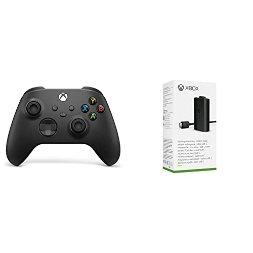 Xbox Wireless Controller Carbon Black + Xbox Play & Charge Kit M von Microsoft