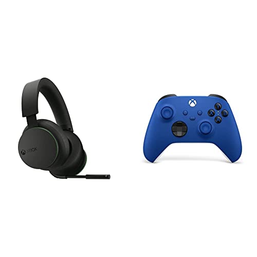 Xbox Wireless Controller Shock Blue + Xbox Wireless Headset von Microsoft