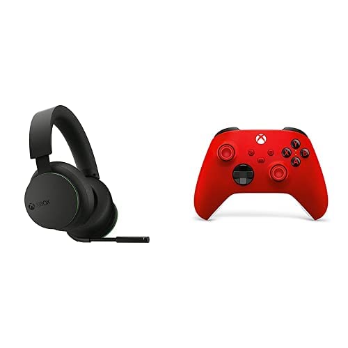 Xbox Wireless Controller Shock Red + Xbox Wireless Headset von Microsoft
