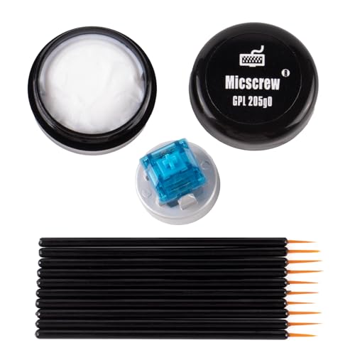 Micscrew Schmierstoffsatz für Computer Keyboard umschalten, 12 PCS Tastatur Schalter Schmiersatz mit GPL 205G0 0.17OZ, Schalter Öffner, 10 PCS Schmierstift von Micscrew