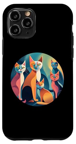 Lustige, moderne Katzen-Looks, Retro-Katzen aus der Mitte des Jahrhunderts Hülle für iPhone 11 Pro von Mid Century Modern Feline Funnies