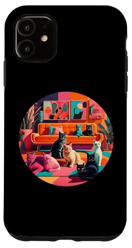 Lustige, moderne Katzen-Looks, Retro-Katzen aus der Mitte des Jahrhunderts Hülle für iPhone 11 Lustige, moderne Katzen-Looks, Retro-Katzen aus der Mitte des Jahrhunderts Hülle für iPhone 11 von Mid Century Modern Feline Funnies