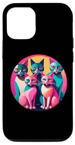 Lustige, moderne Katzen-Looks, Retro-Katzen aus der Mitte des Jahrhunderts Hülle für iPhone 12/12 Pro von Mid Century Modern Feline Funnies