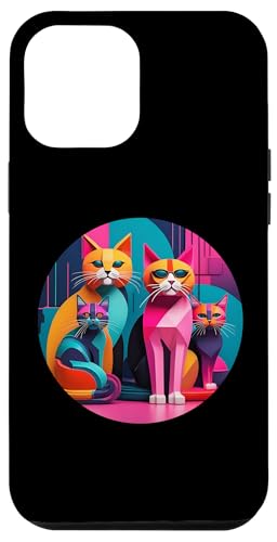 Lustige, moderne Katzen-Looks, Retro-Katzen aus der Mitte des Jahrhunderts Hülle für iPhone 12 Pro Max von Mid Century Modern Feline Funnies