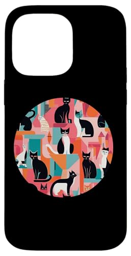 Lustige, moderne Katzen-Looks, Retro-Katzen aus der Mitte des Jahrhunderts Hülle für iPhone 14 Pro Max von Mid Century Modern Feline Funnies