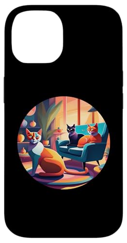 Lustige, moderne Katzen-Looks, Retro-Katzen aus der Mitte des Jahrhunderts Hülle für iPhone 14 von Mid Century Modern Feline Funnies