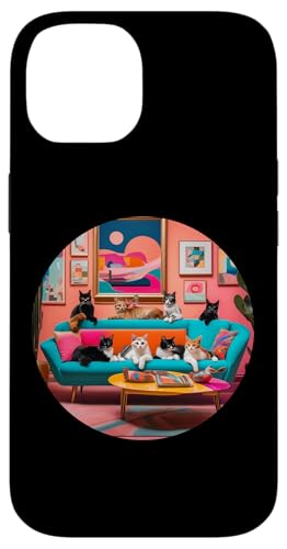 Lustige, moderne Katzen-Looks, Retro-Katzen aus der Mitte des Jahrhunderts Hülle für iPhone 14 von Mid Century Modern Feline Funnies