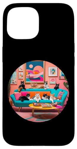 Lustige, moderne Katzen-Looks, Retro-Katzen aus der Mitte des Jahrhunderts Hülle für iPhone 15 Lustige, moderne Katzen-Looks, Retro-Katzen aus der Mitte des Jahrhunderts Hülle für iPhone 15 von Mid Century Modern Feline Funnies