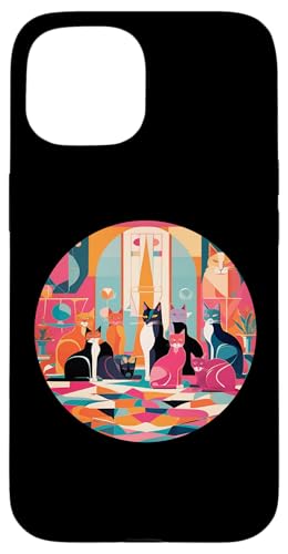 Lustige, moderne Katzen-Looks, Retro-Katzen aus der Mitte des Jahrhunderts Hülle für iPhone 15 Lustige, moderne Katzen-Looks, Retro-Katzen aus der Mitte des Jahrhunderts Hülle für iPhone 15 von Mid Century Modern Feline Funnies