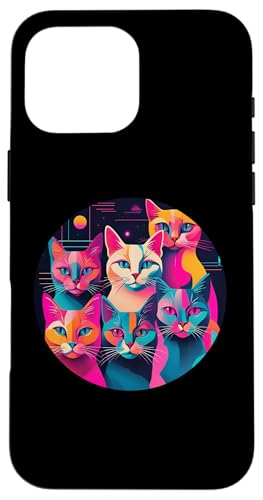 Lustige, moderne Katzen-Looks, Retro-Katzen aus der Mitte des Jahrhunderts Hülle für iPhone 16 Pro Max von Mid Century Modern Feline Funnies