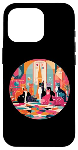 Lustige, moderne Katzen-Looks, Retro-Katzen aus der Mitte des Jahrhunderts Hülle für iPhone 16 Pro von Mid Century Modern Feline Funnies