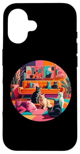 Lustige, moderne Katzen-Looks, Retro-Katzen aus der Mitte des Jahrhunderts Hülle für iPhone 16 Lustige, moderne Katzen-Looks, Retro-Katzen aus der Mitte des Jahrhunderts Hülle für iPhone 16 von Mid Century Modern Feline Funnies