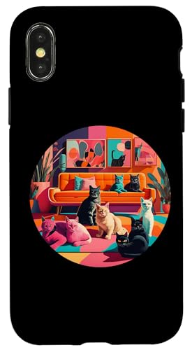 Lustige, moderne Katzen-Looks, Retro-Katzen aus der Mitte des Jahrhunderts Hülle für iPhone X/XS Lustige, moderne Katzen-Looks, Retro-Katzen aus der Mitte des Jahrhunderts Hülle für iPhone X/XS von Mid Century Modern Feline Funnies