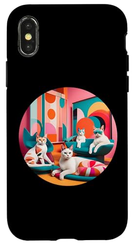 Lustige, moderne Katzen-Looks, Retro-Katzen aus der Mitte des Jahrhunderts Hülle für iPhone X/XS Lustige, moderne Katzen-Looks, Retro-Katzen aus der Mitte des Jahrhunderts Hülle für iPhone X/XS von Mid Century Modern Feline Funnies